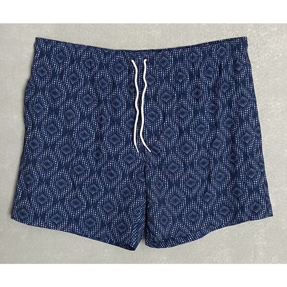 Cubavera Men's XXL Swim Shorts Drawstring Waist Blue Geo NWOT - Picture 1 of 7